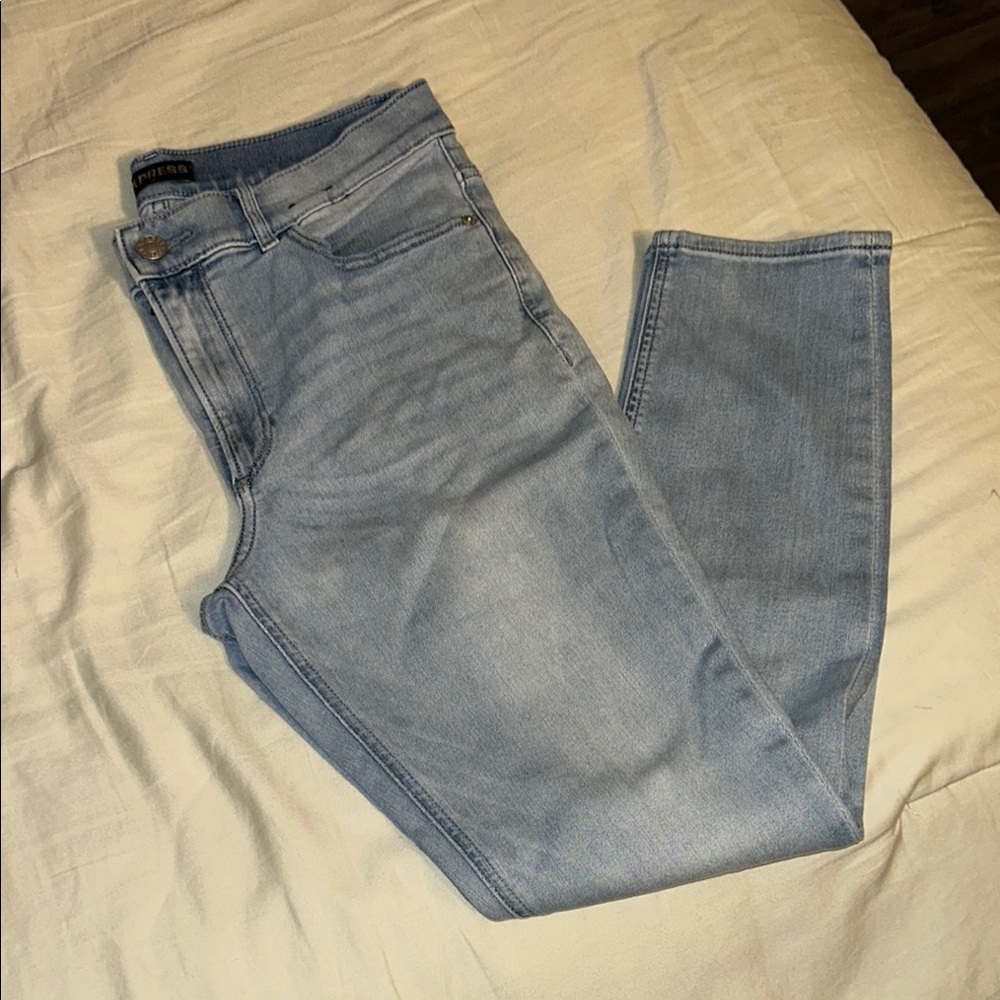 Express Light Blue Straight Leg Pants